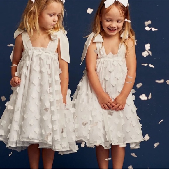 Chloe and Amelie in the meadows dress - rose petal